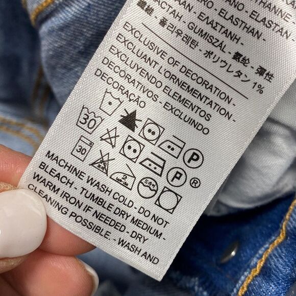 Levi Stratus & Co Blue Wedgie Button Fly Ankle Jean Size 28 - Picture 7 of 7